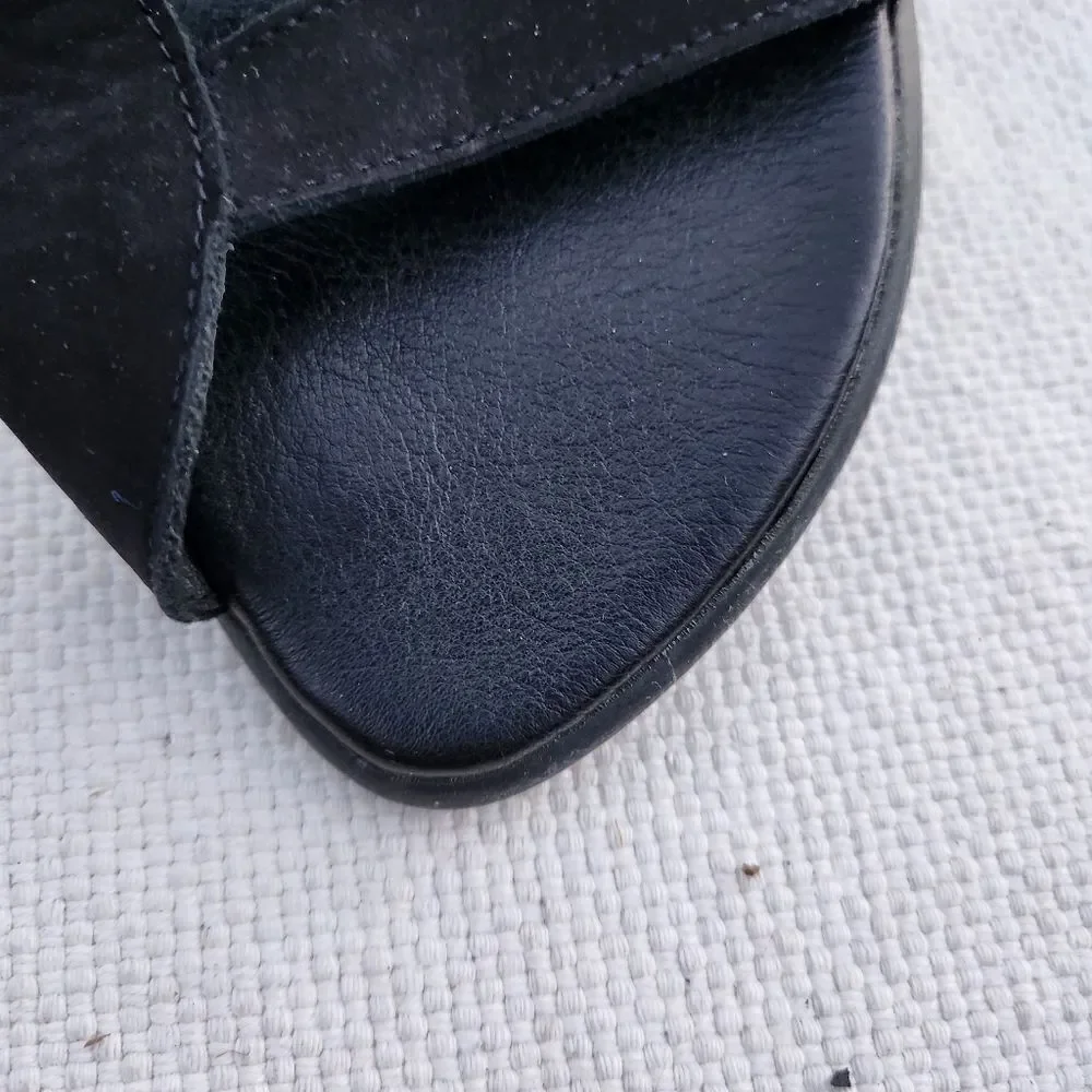 Arche strappy suede comfort sandals black